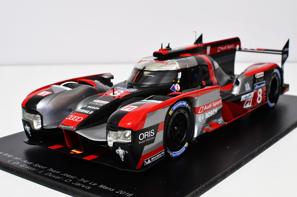 LOÏC DUVAL, LUCAS DI GRASSI, OLIVER JARVIS 2016 AUDI SPORT TEAM JOEST AUDI R18 E-TRON QUATTRO 1:18